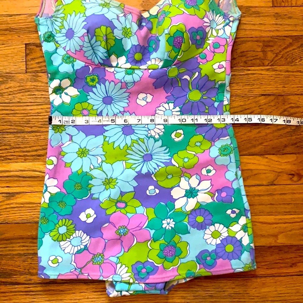Vintage floral swim suit bathing suit - Picture 5 of 12